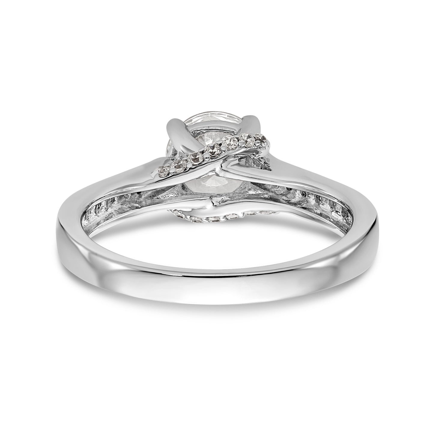 14K White Gold Simulated Diamond Engagement Ring