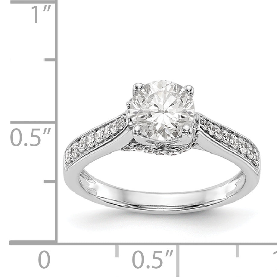 14K White Gold Simulated Diamond Engagement Ring