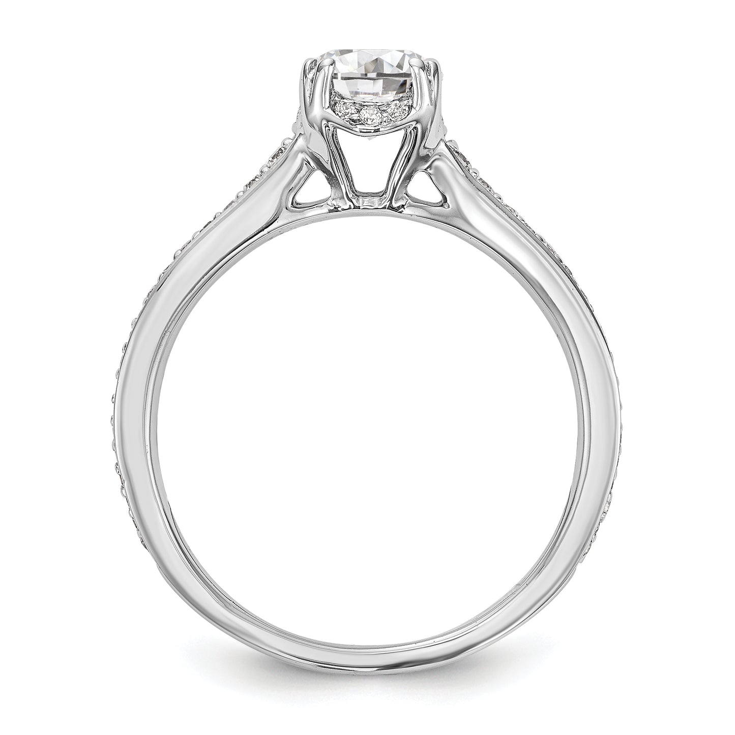 14K White Gold Simulated Diamond Engagement Ring