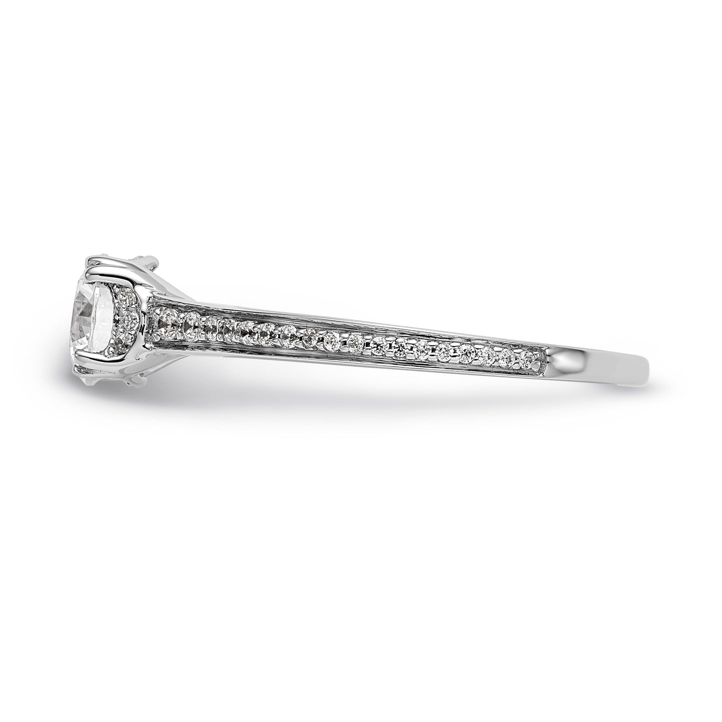 14K White Gold Simulated Diamond Engagement Ring