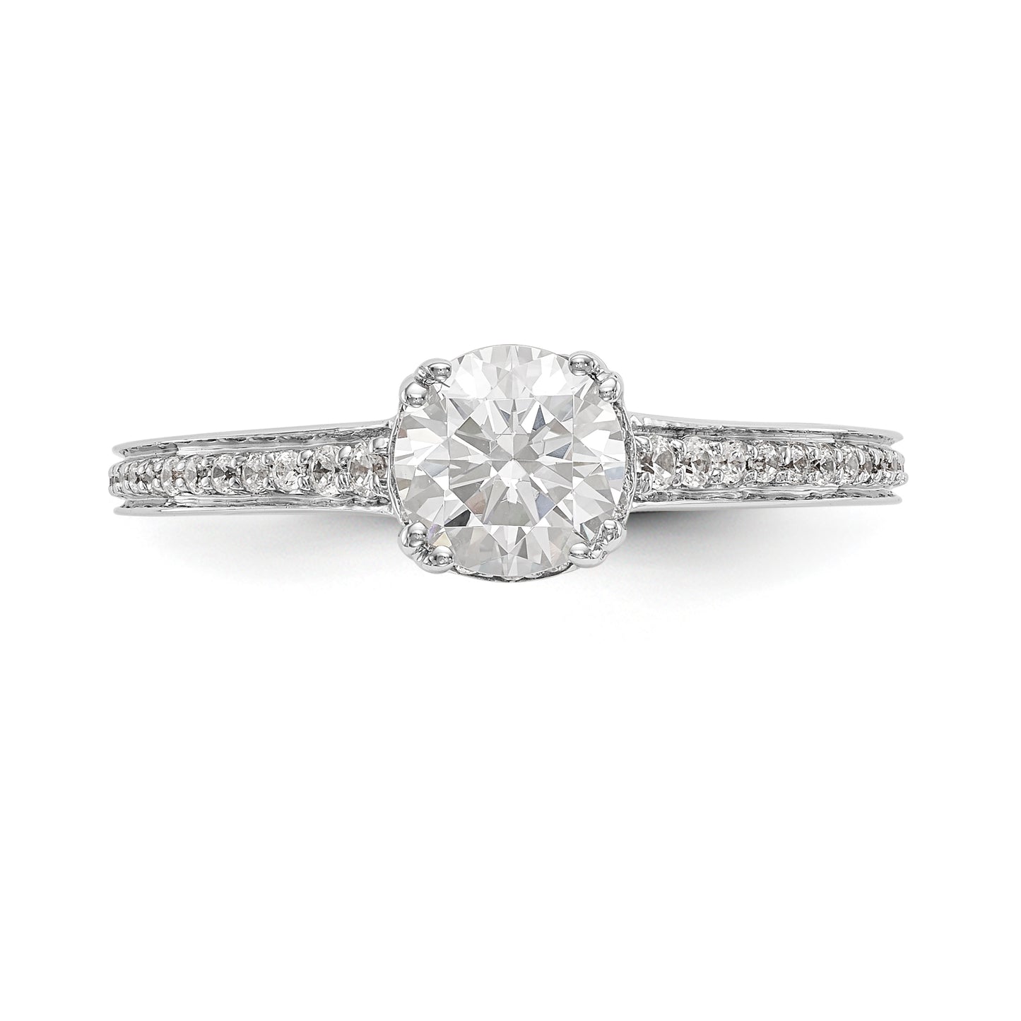 14K White Gold Simulated Diamond Engagement Ring