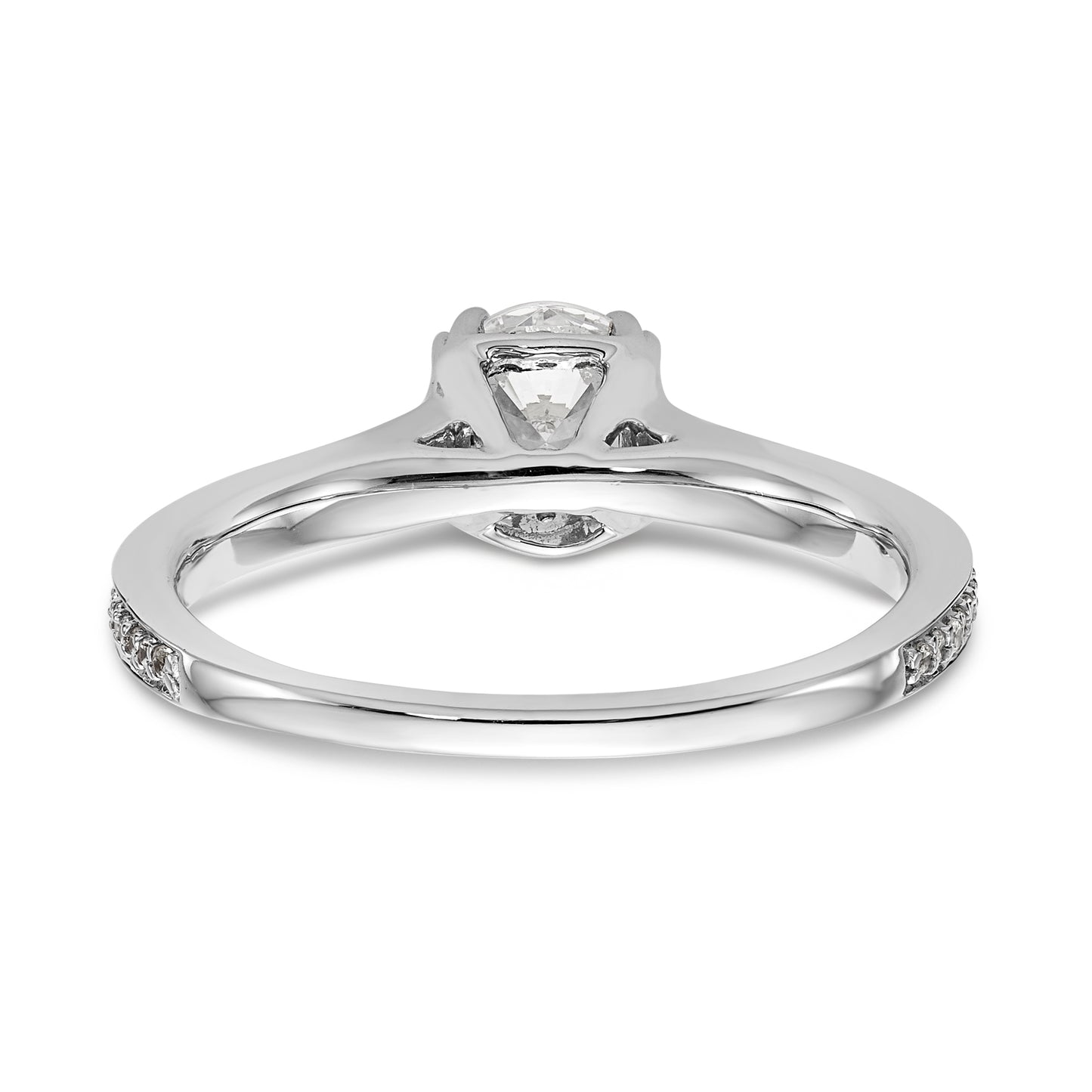 14K White Gold Simulated Diamond Engagement Ring