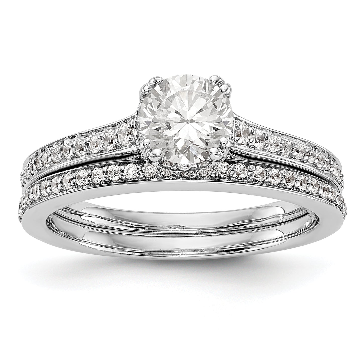 14K White Gold Simulated Diamond Engagement Ring