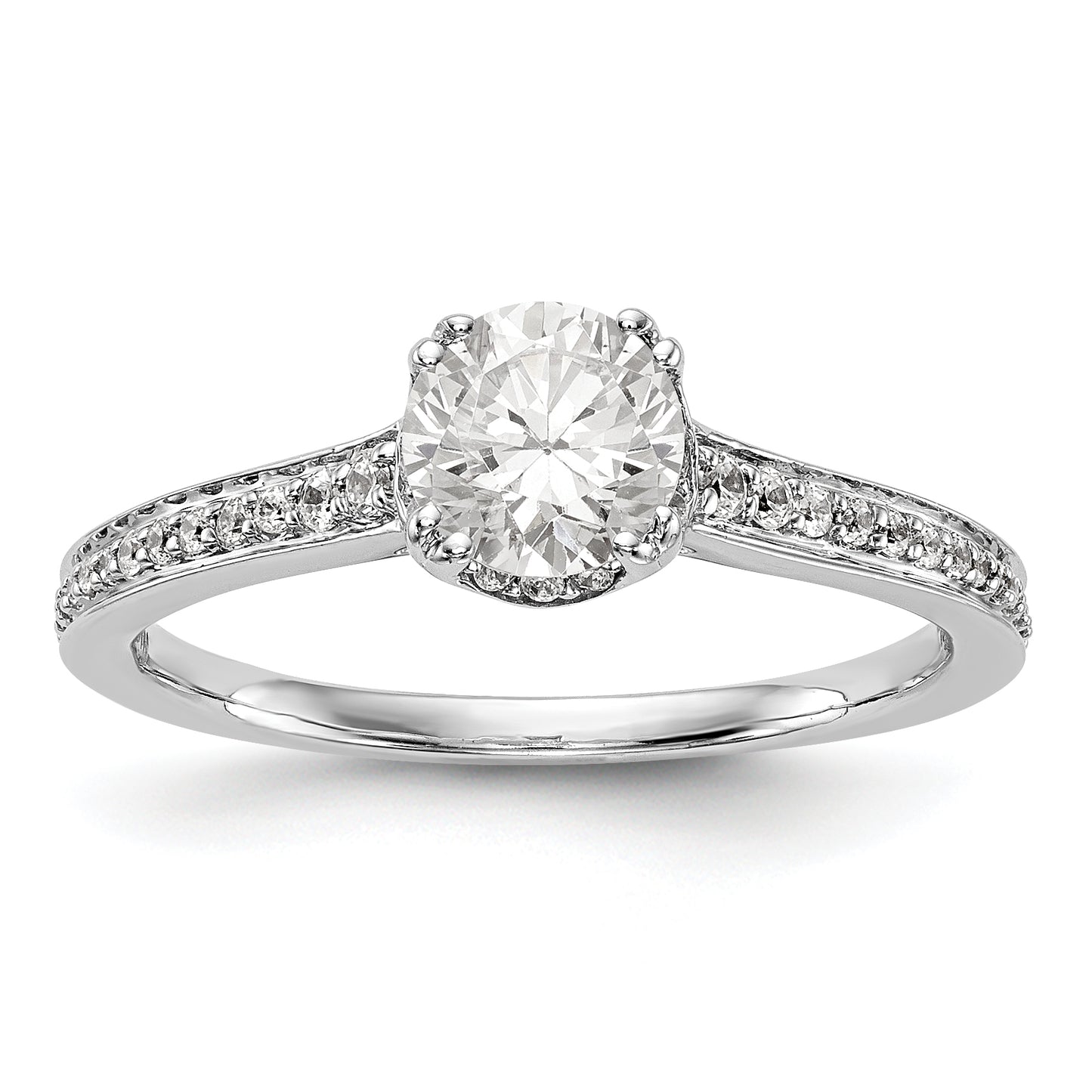 14K White Gold Simulated Diamond Engagement Ring
