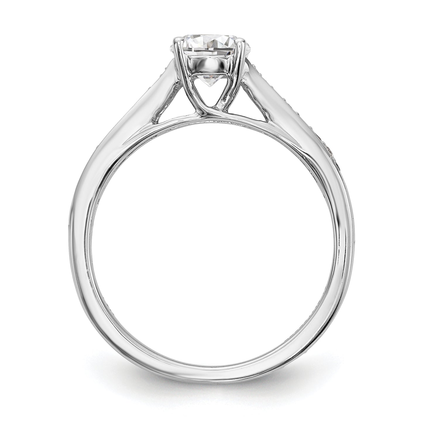 14K White Gold Simulated Diamond Engagement Ring