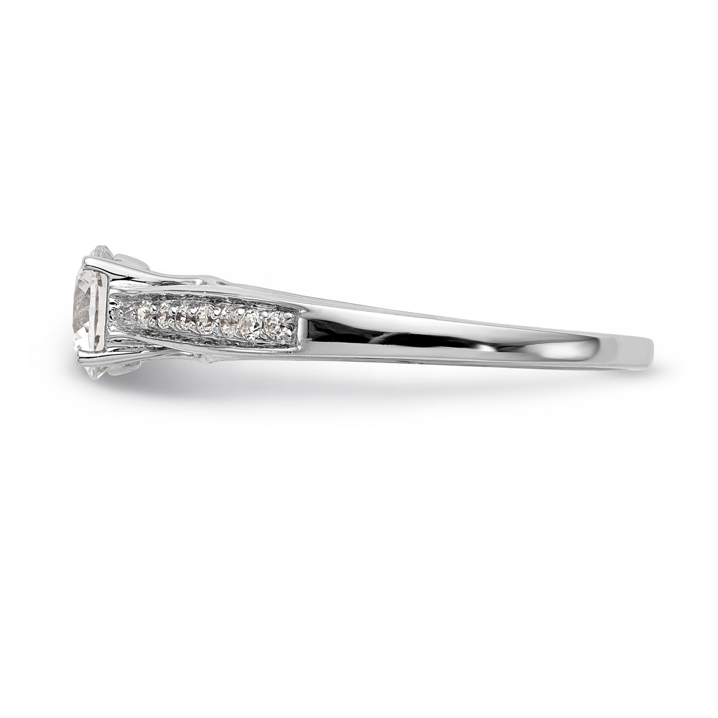 14K White Gold Simulated Diamond Engagement Ring