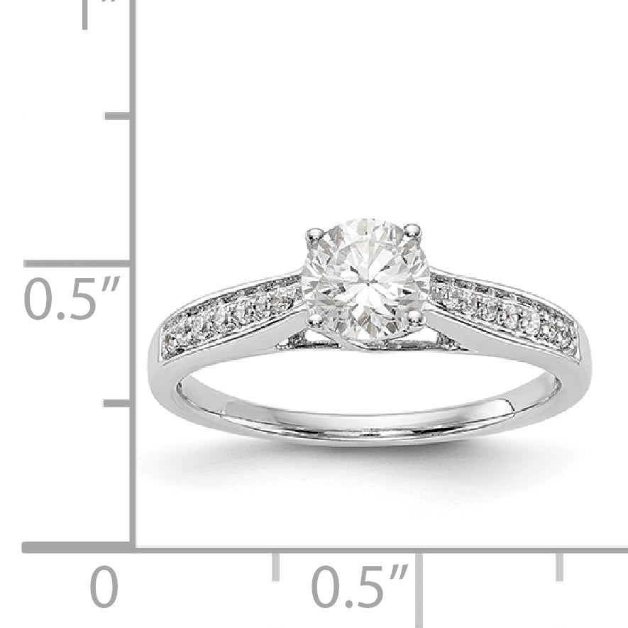 14K White Gold Simulated Diamond Engagement Ring