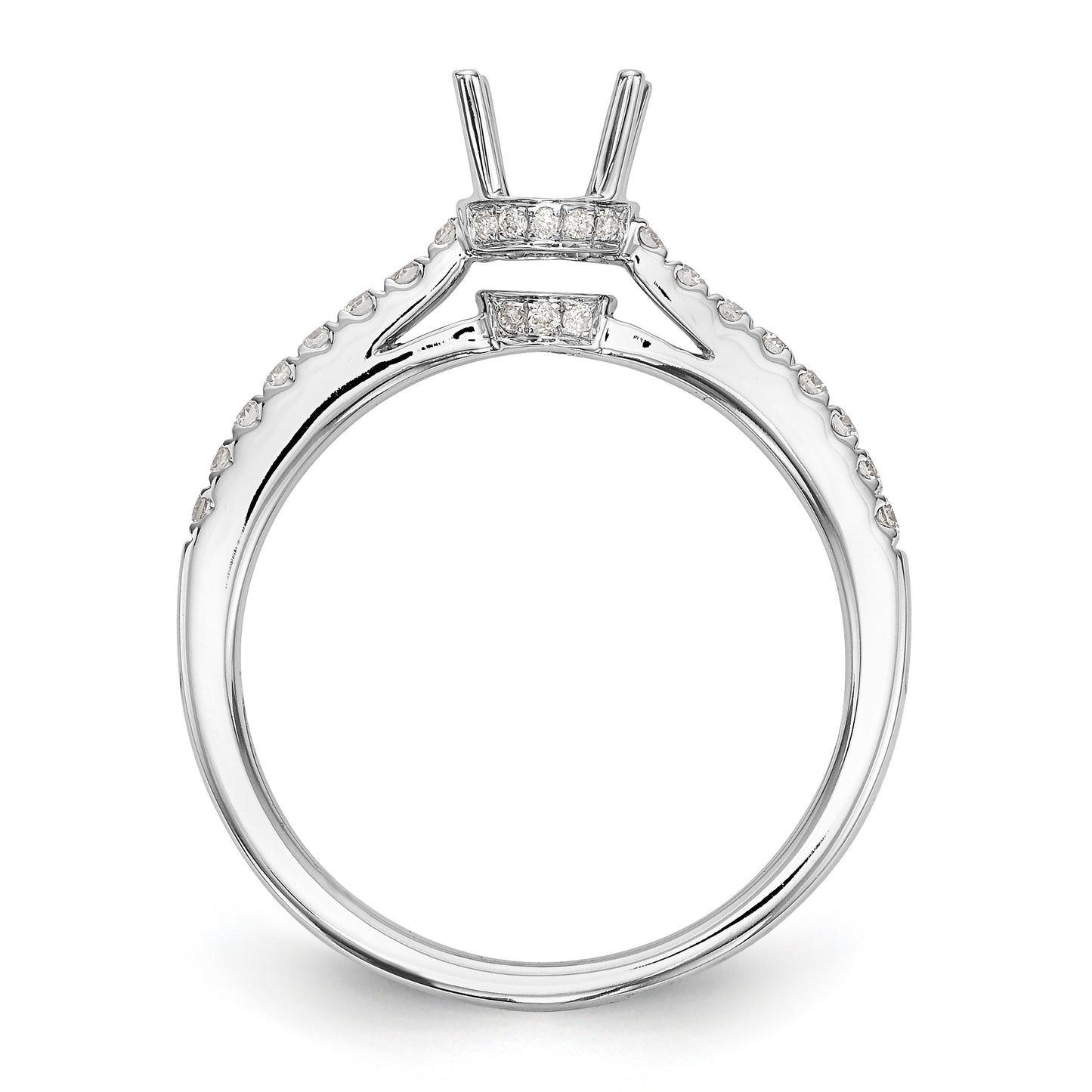 14K White Gold Simulated Diamond Engagement Ring