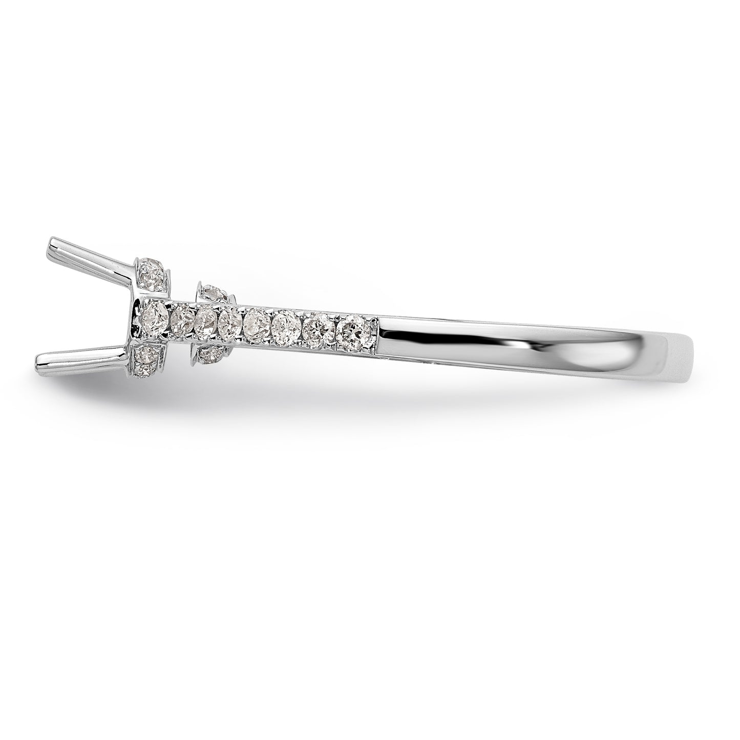 14K White Gold Simulated Diamond Engagement Ring