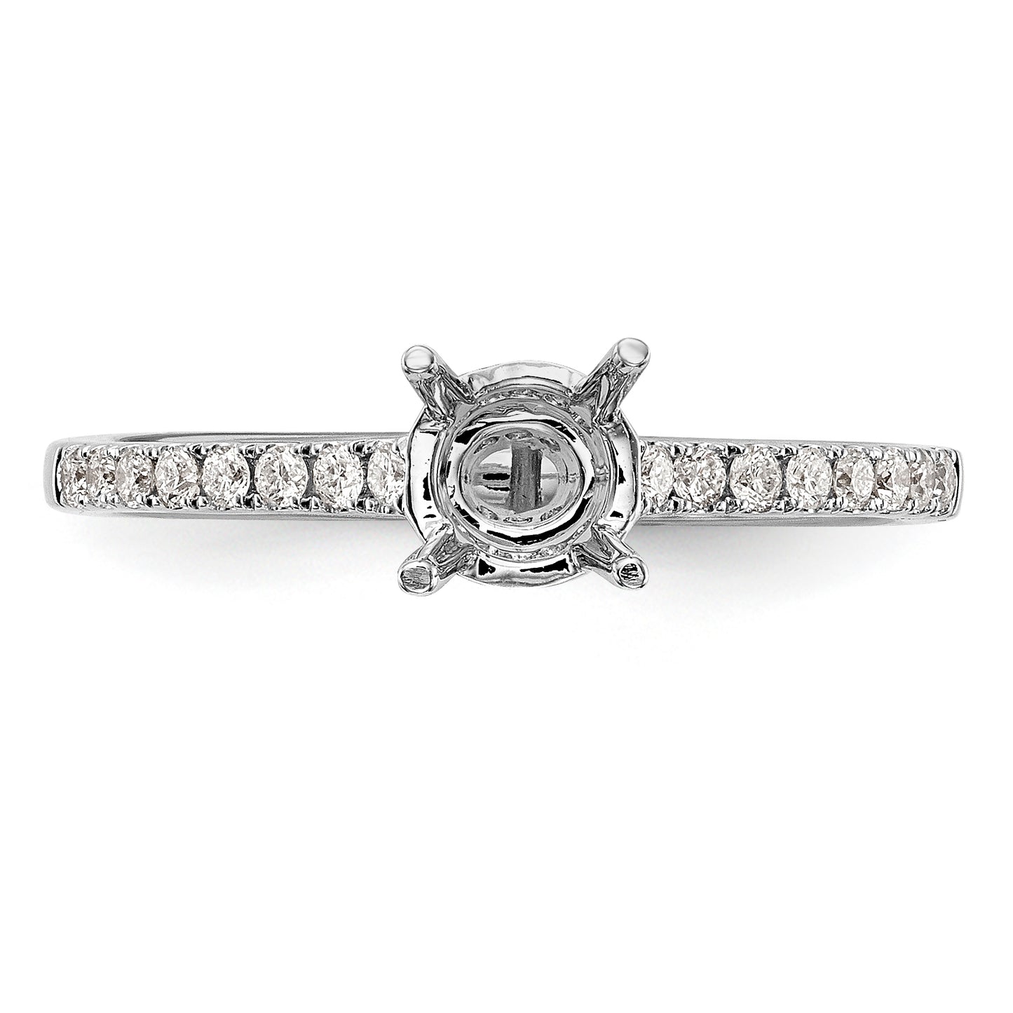 14K White Gold Simulated Diamond Engagement Ring