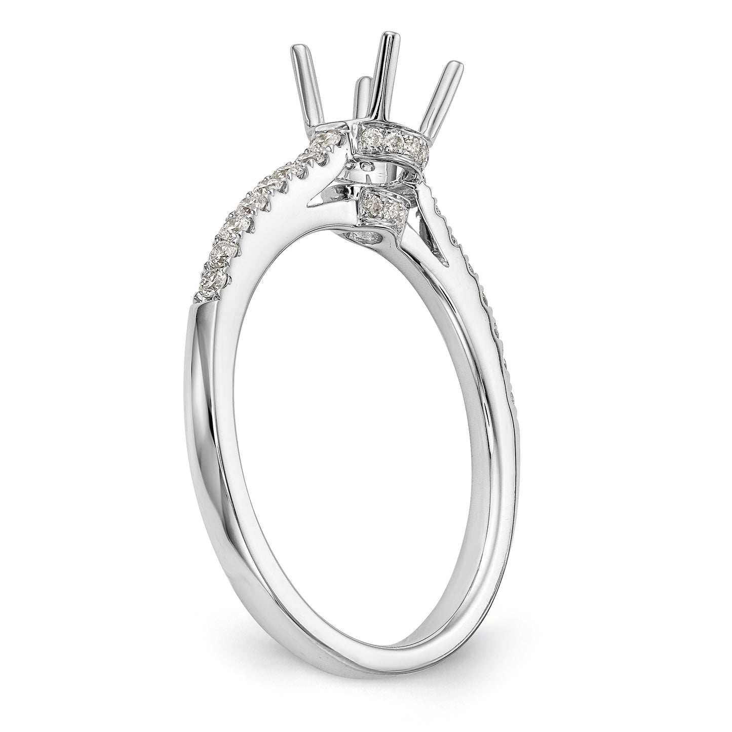 14K White Gold Simulated Diamond Engagement Ring