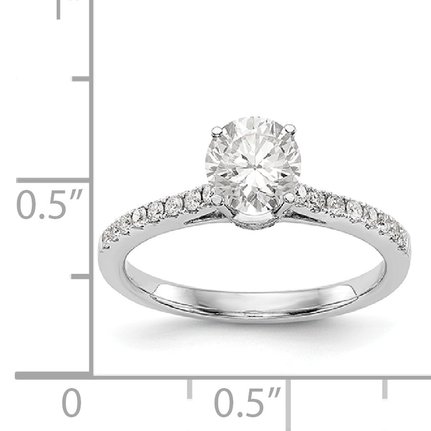 14K White Gold Simulated Diamond Engagement Ring