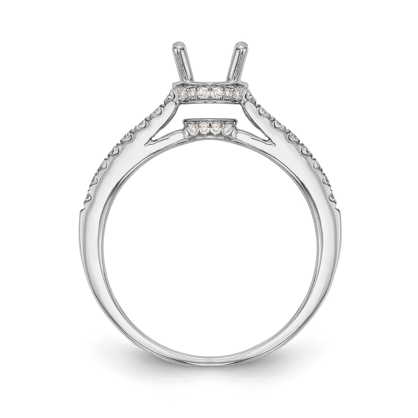 14K White Gold Simulated Diamond Engagement Ring