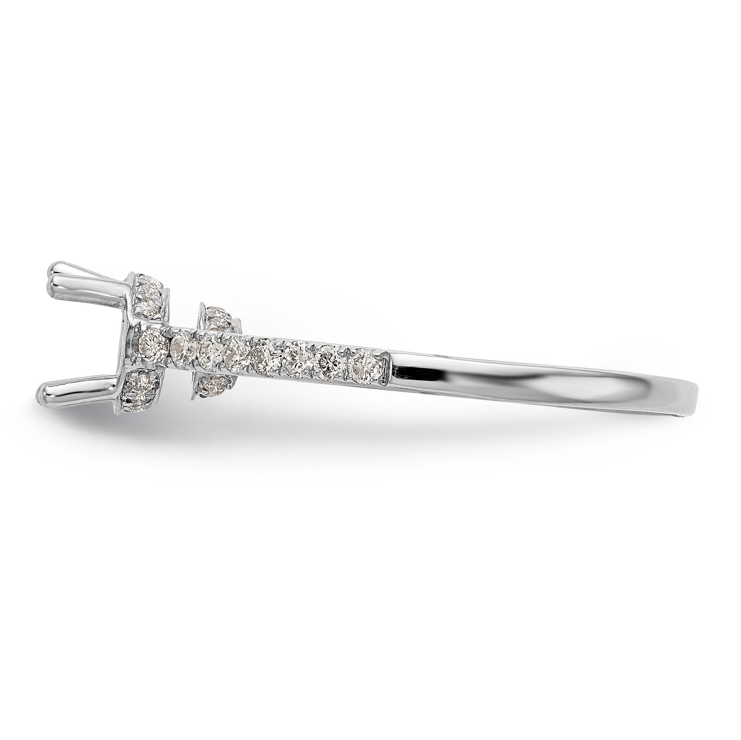 14K White Gold Simulated Diamond Engagement Ring