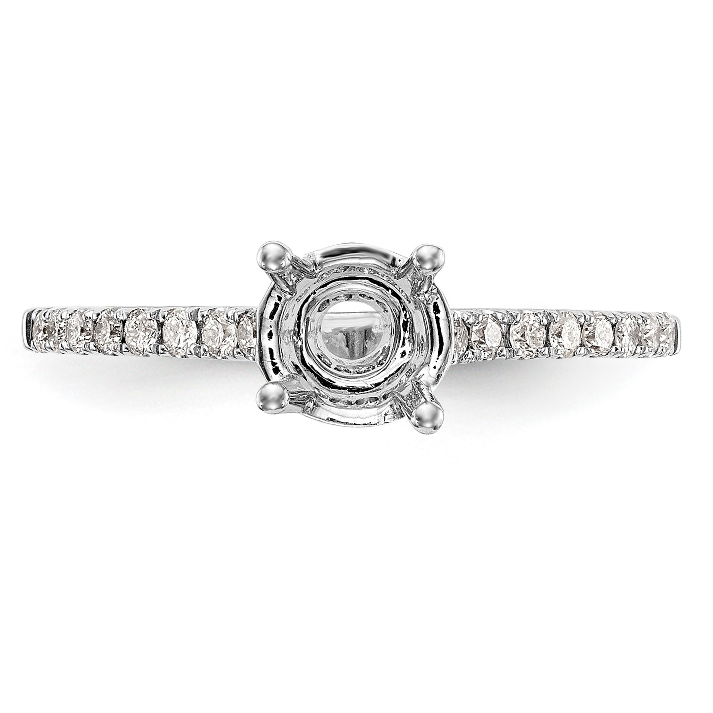 14K White Gold Simulated Diamond Engagement Ring