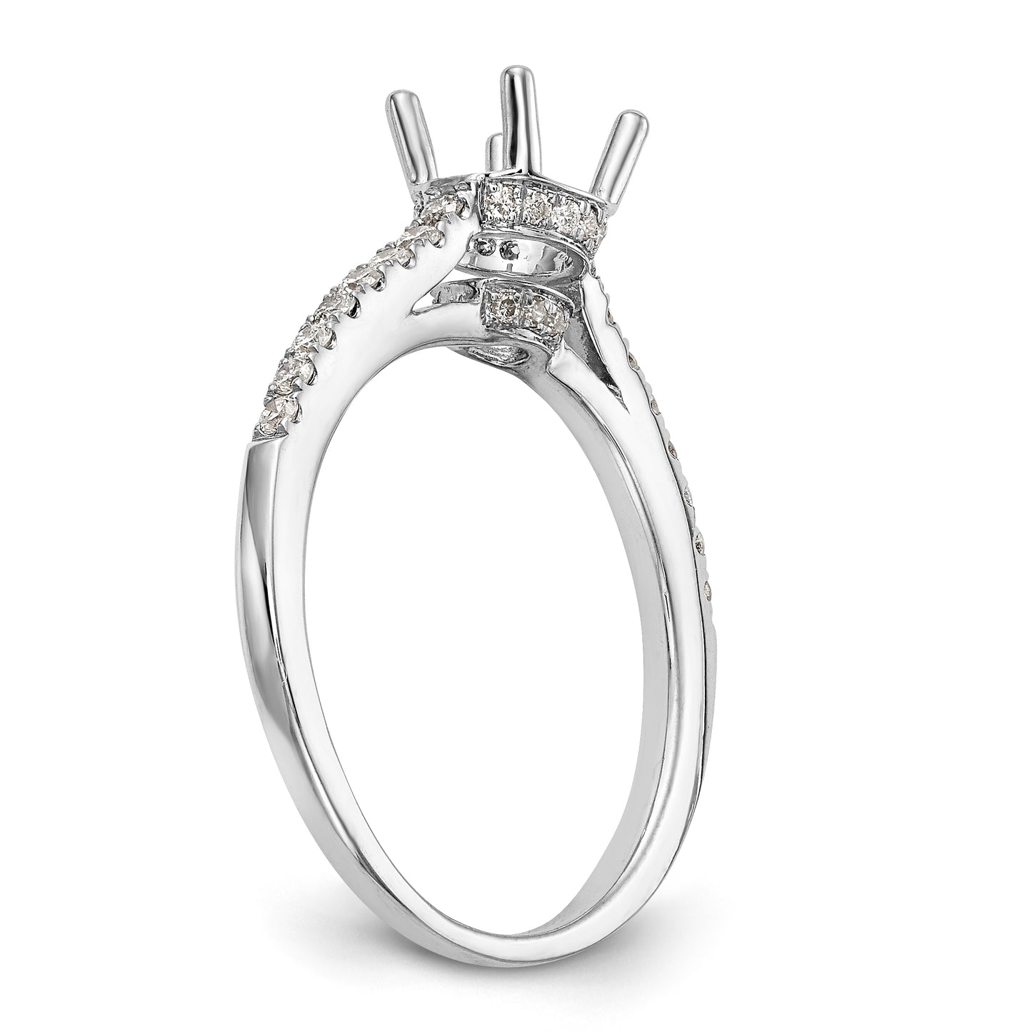 14K White Gold Simulated Diamond Engagement Ring