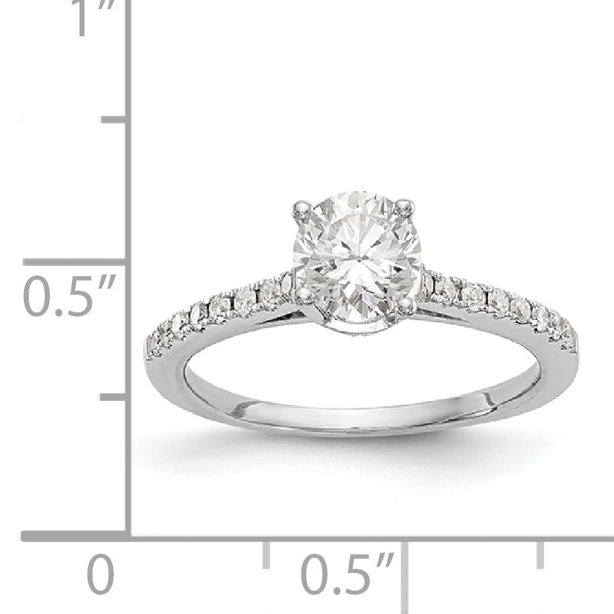 14K White Gold Simulated Diamond Engagement Ring