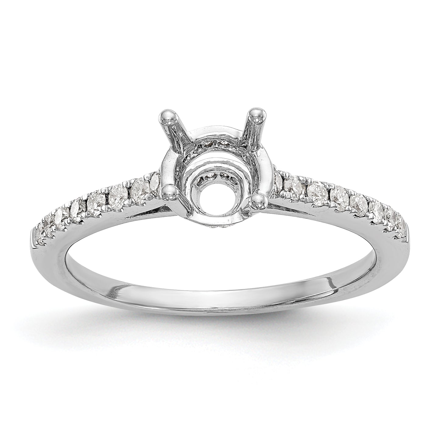 14K White Gold Simulated Diamond Engagement Ring