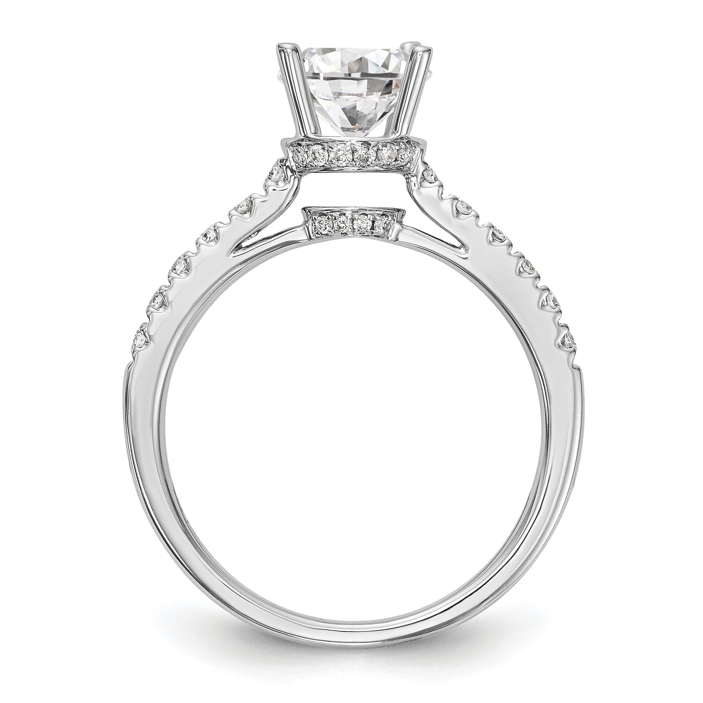 14K White Gold Simulated Diamond Engagement Ring