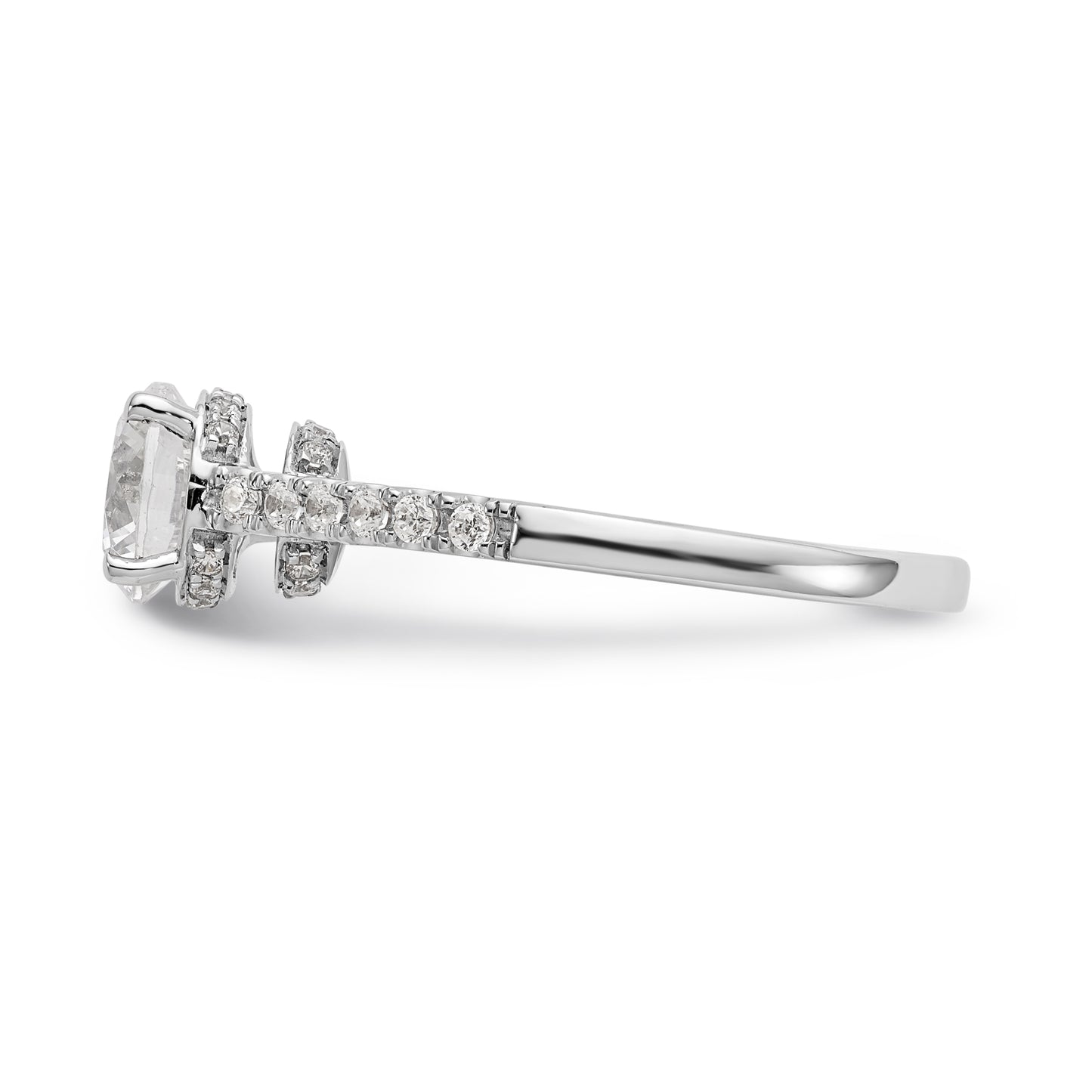 14K White Gold Simulated Diamond Engagement Ring