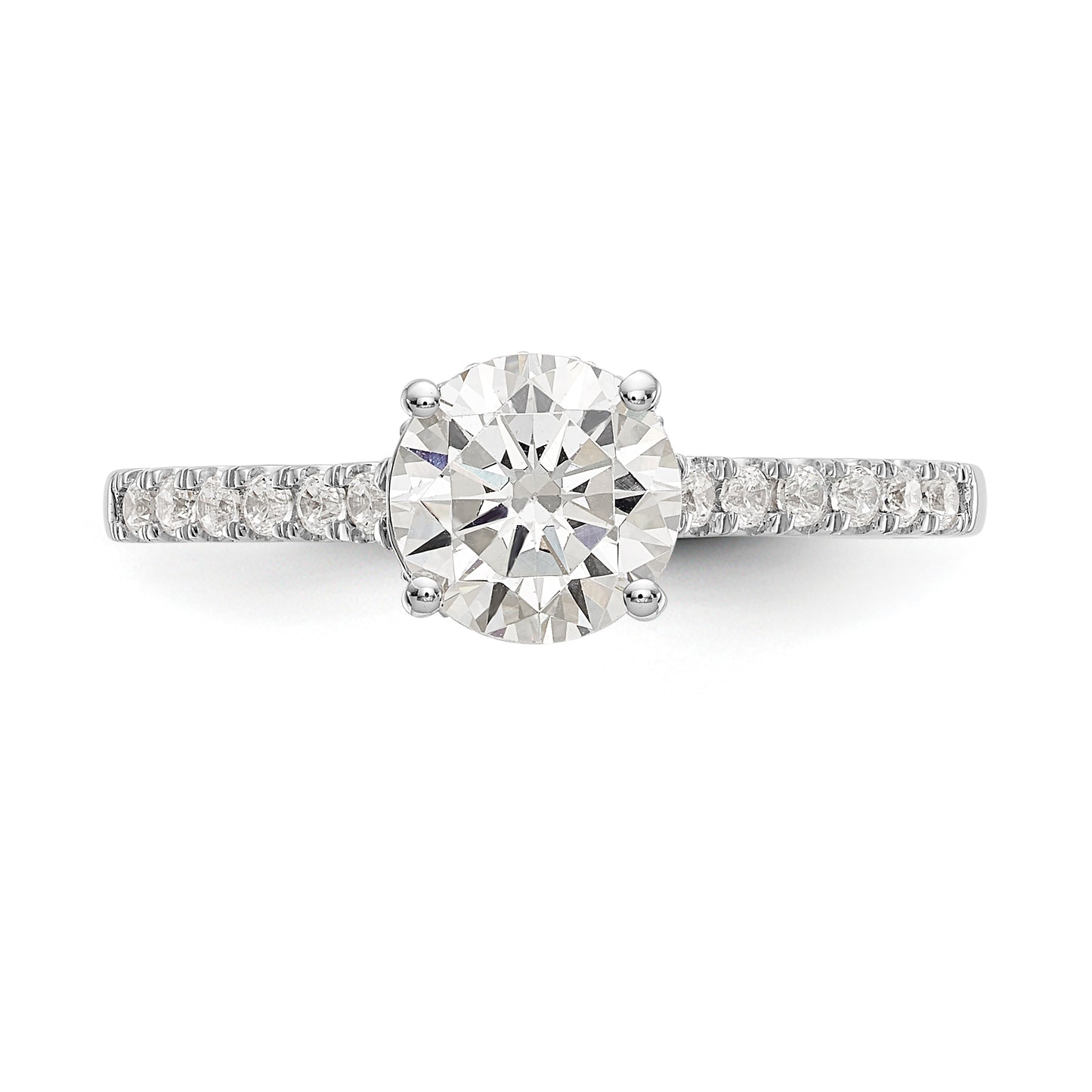 14K White Gold Simulated Diamond Engagement Ring
