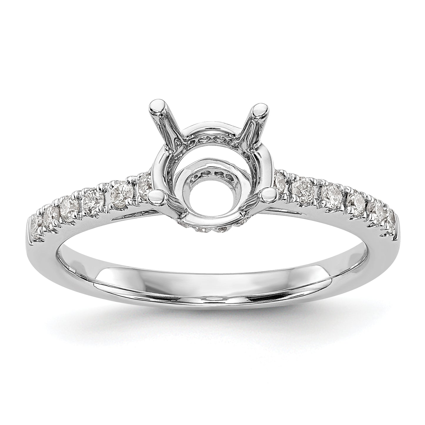 14K White Gold Simulated Diamond Engagement Ring