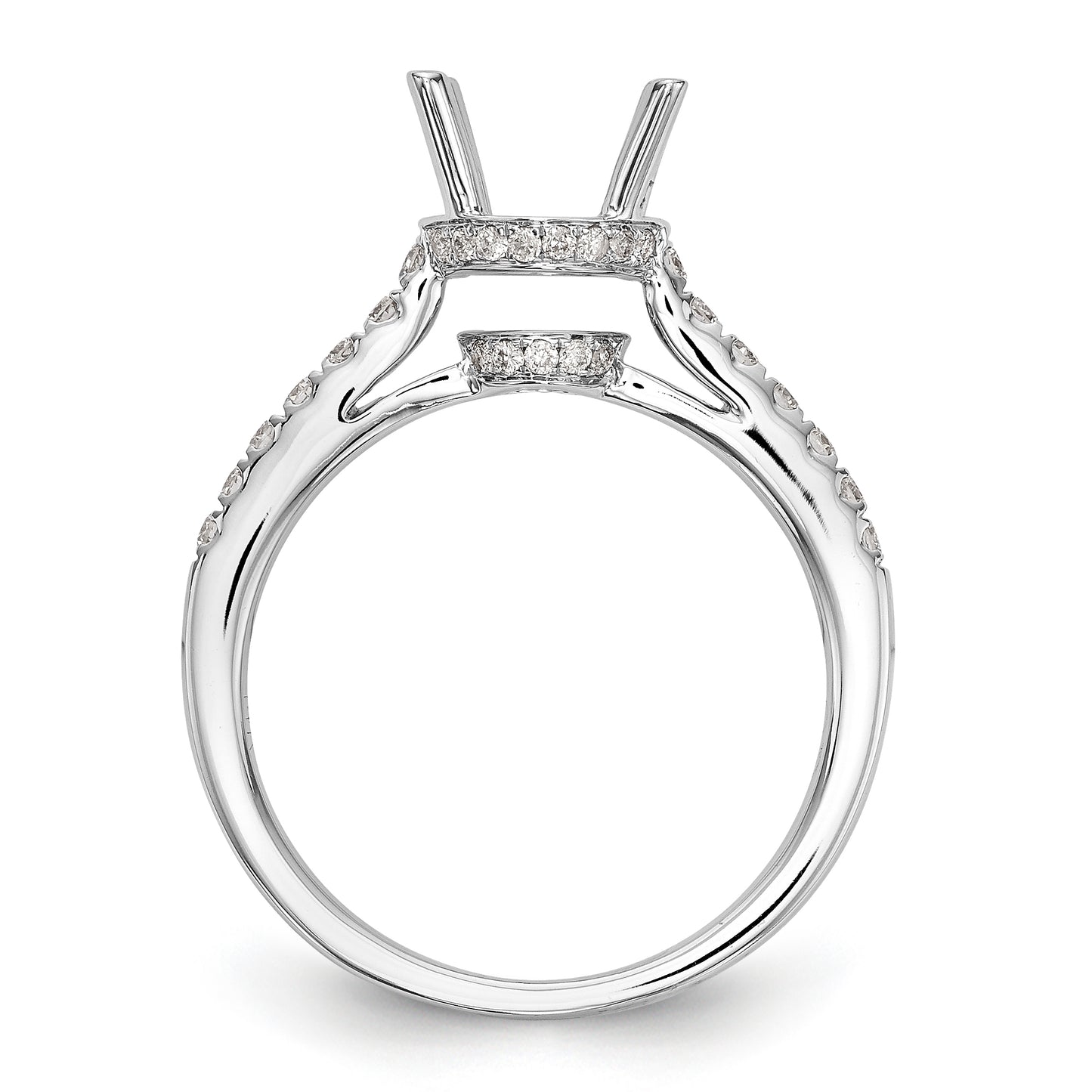 14K White Gold Simulated Diamond Engagement Ring
