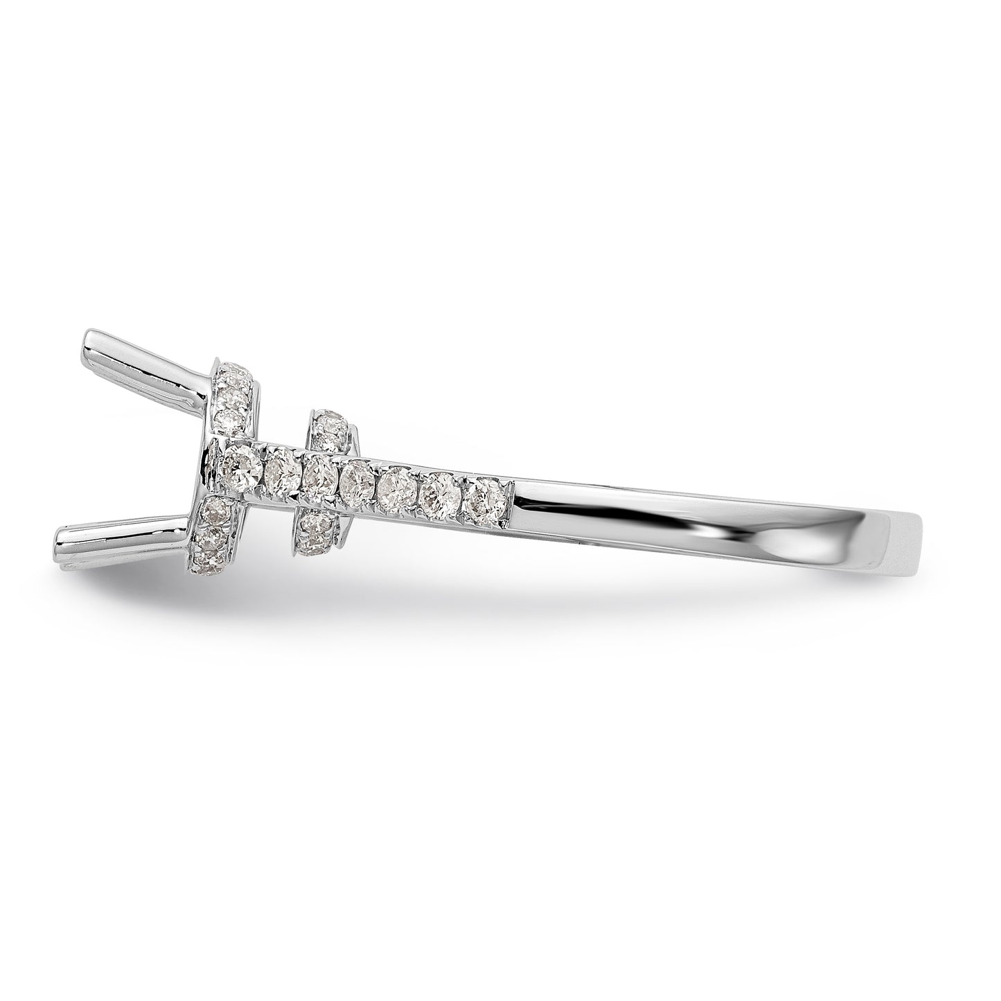 14K White Gold Simulated Diamond Engagement Ring