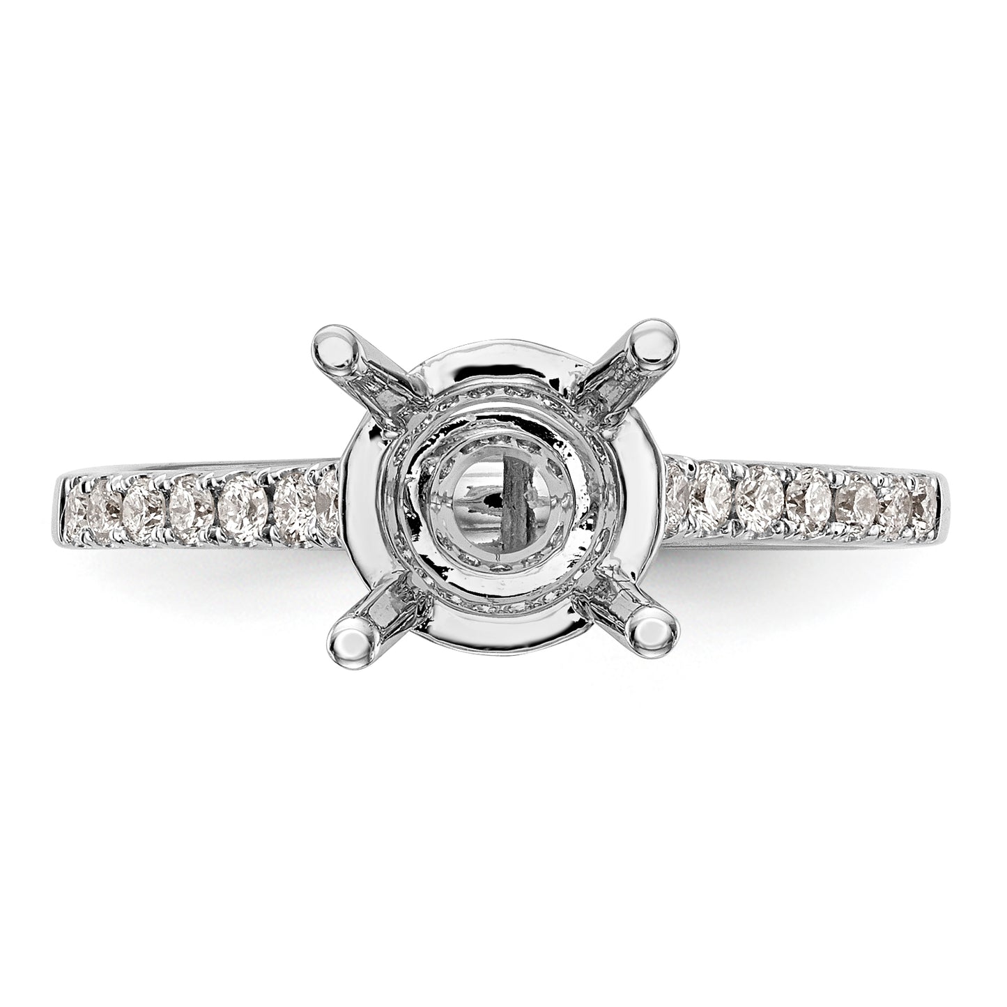 14K White Gold Simulated Diamond Engagement Ring