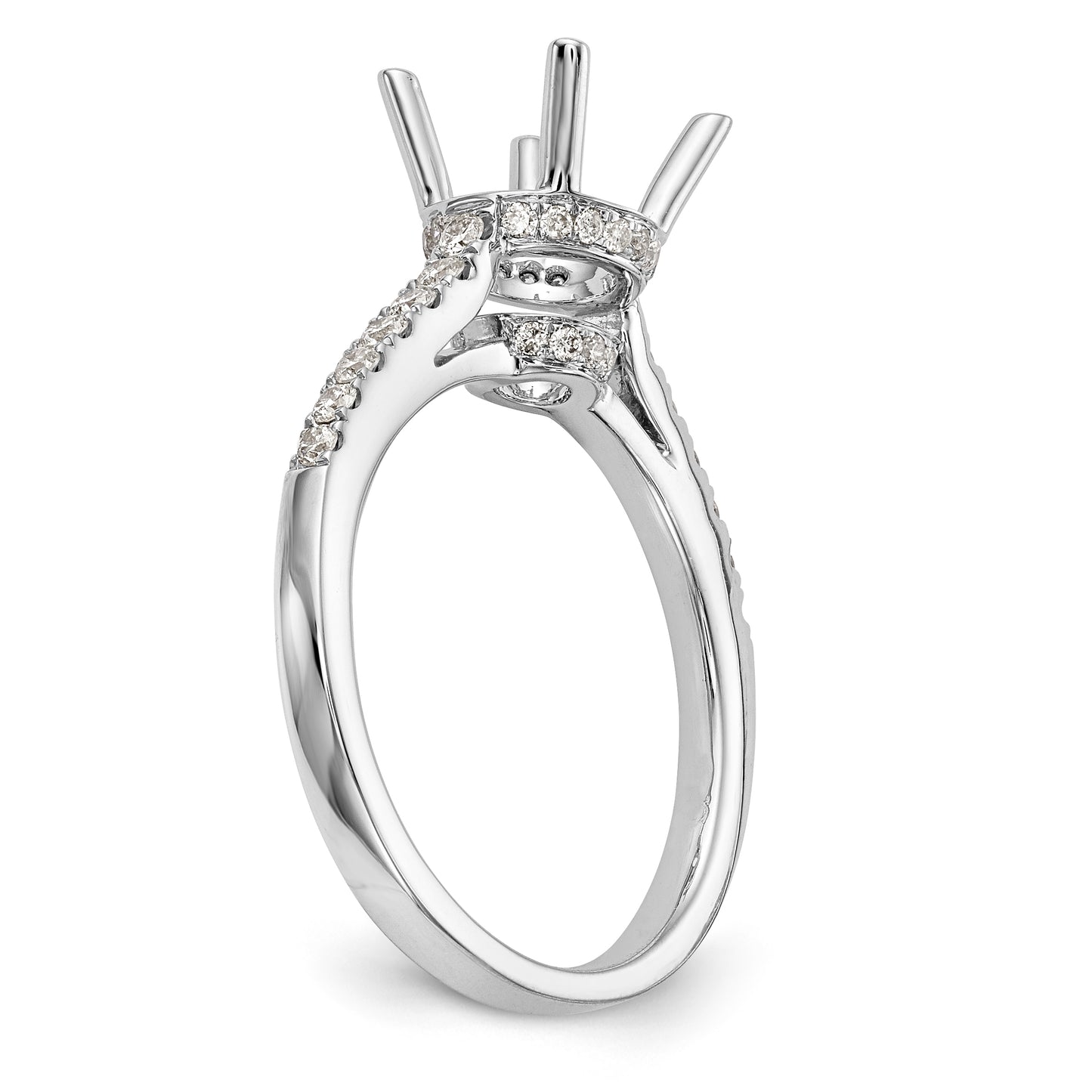 14K White Gold Simulated Diamond Engagement Ring