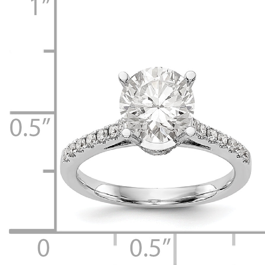 14K White Gold Simulated Diamond Engagement Ring