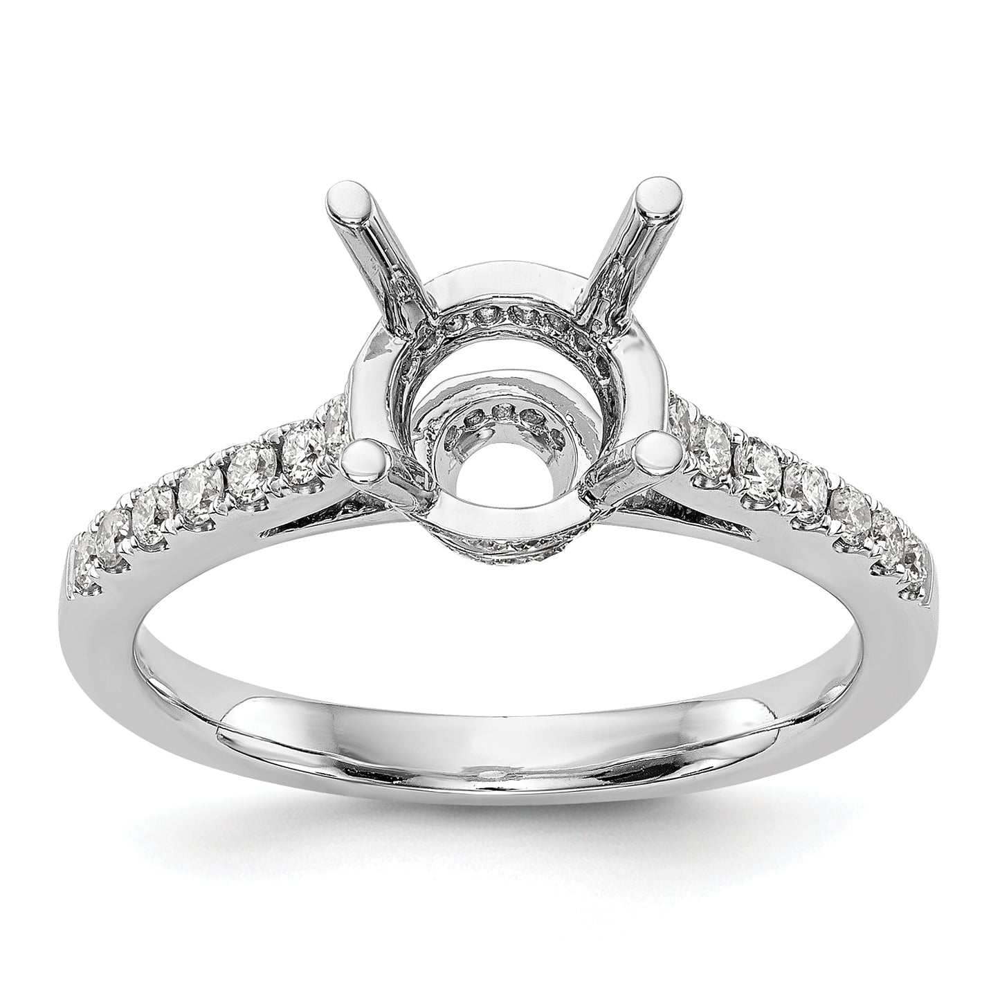 14K White Gold Simulated Diamond Engagement Ring
