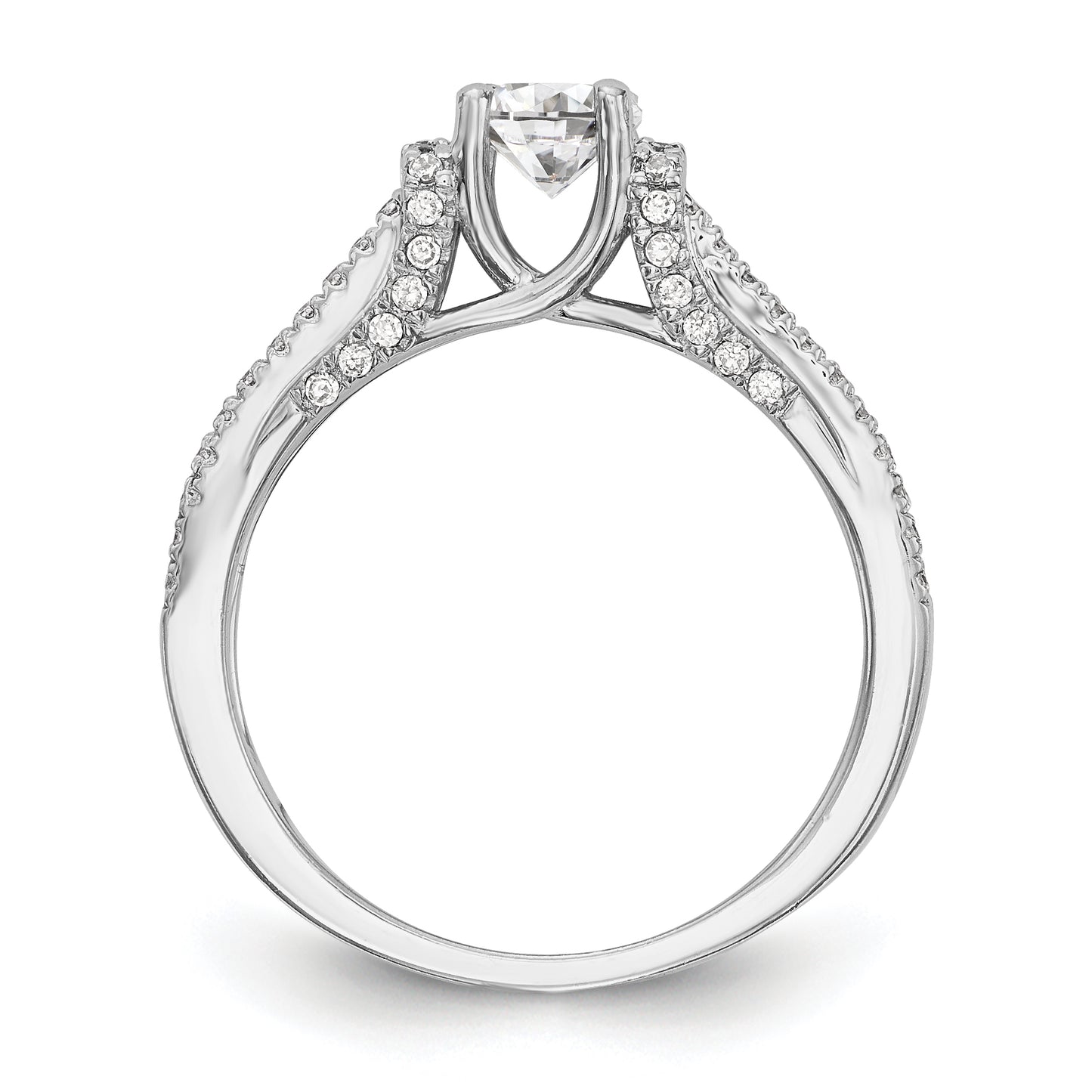 14K White Gold Simulated Diamond Engagement Ring