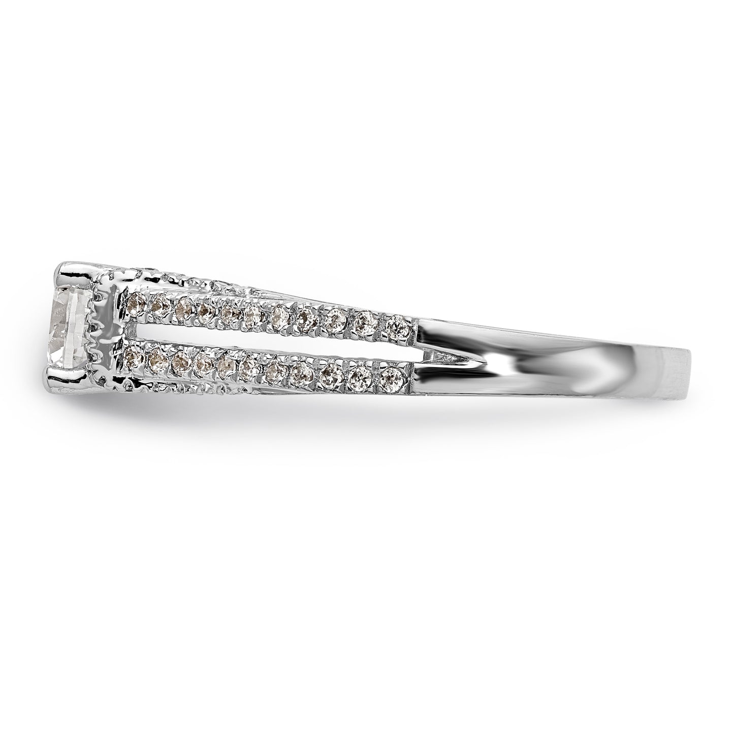 14K White Gold Simulated Diamond Engagement Ring