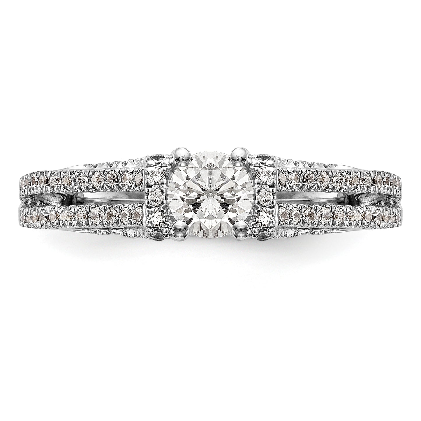 14K White Gold Simulated Diamond Engagement Ring