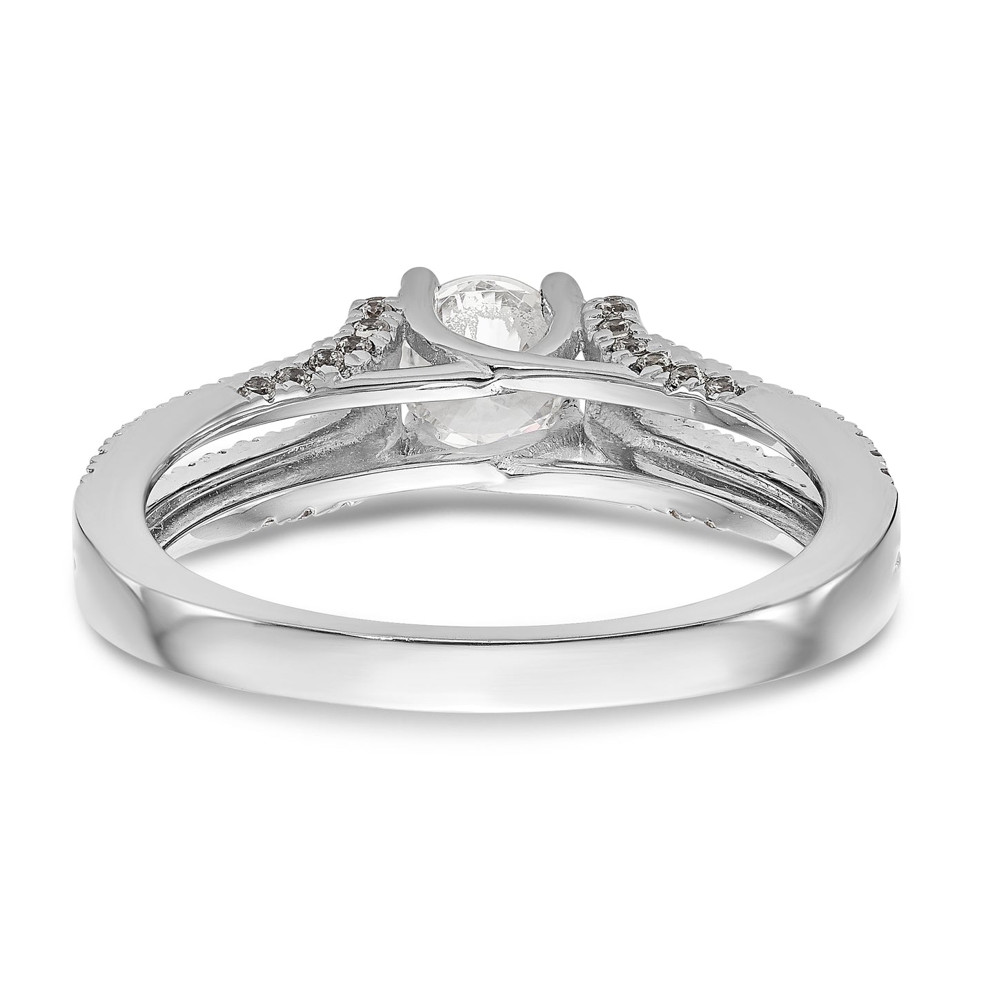14K White Gold Simulated Diamond Engagement Ring