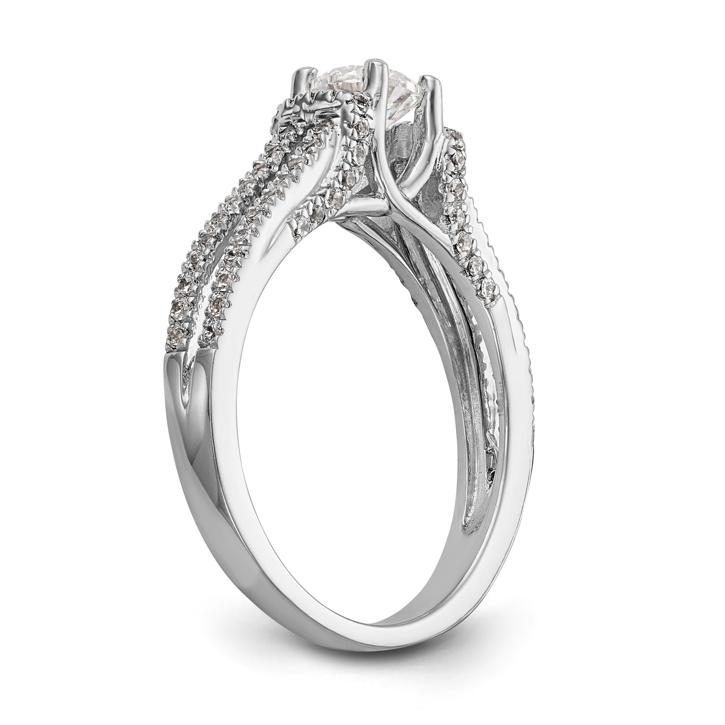 14K White Gold Simulated Diamond Engagement Ring