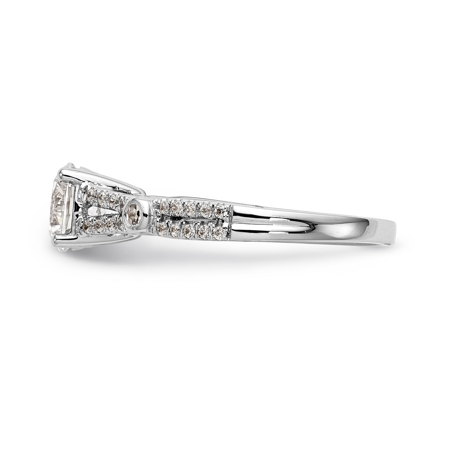 14K White Gold Simulated Diamond Engagement Ring