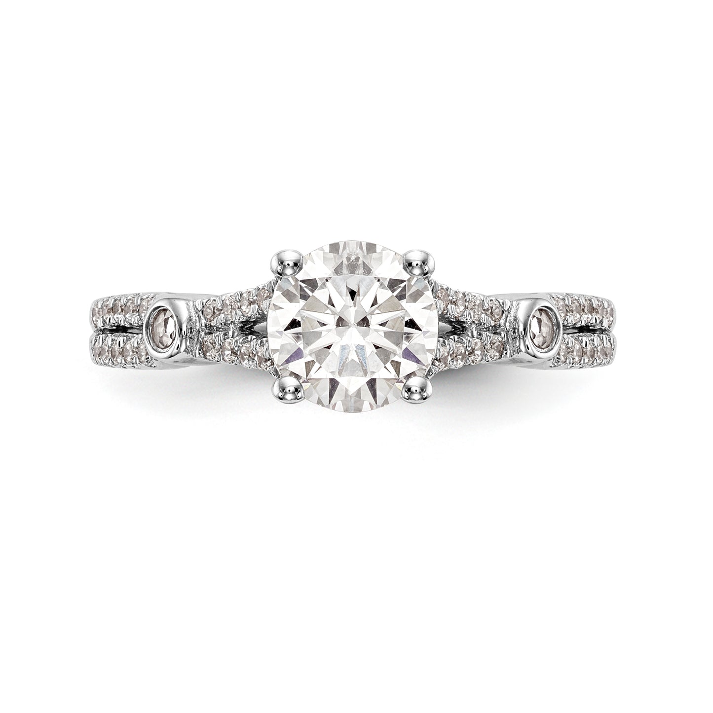14K White Gold Simulated Diamond Engagement Ring