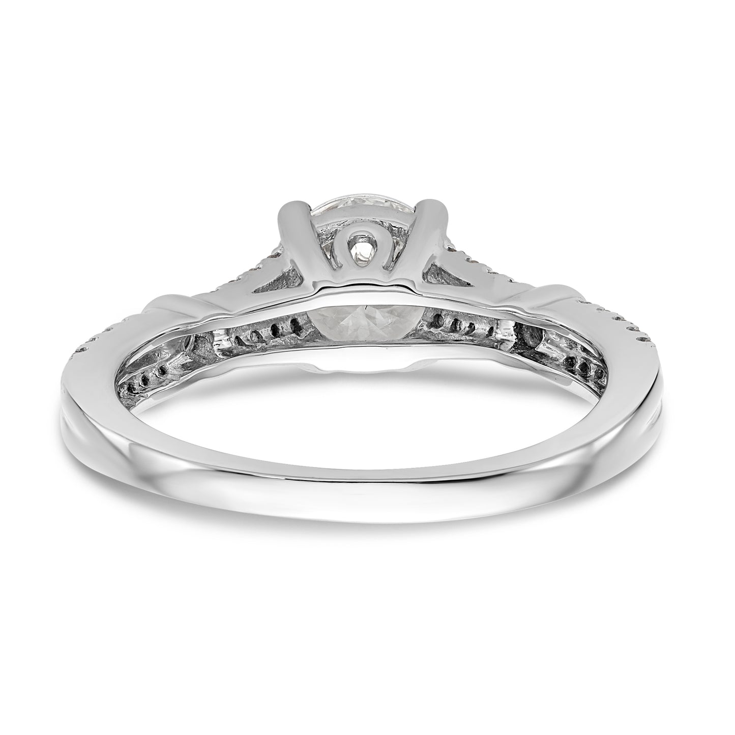 14K White Gold Simulated Diamond Engagement Ring