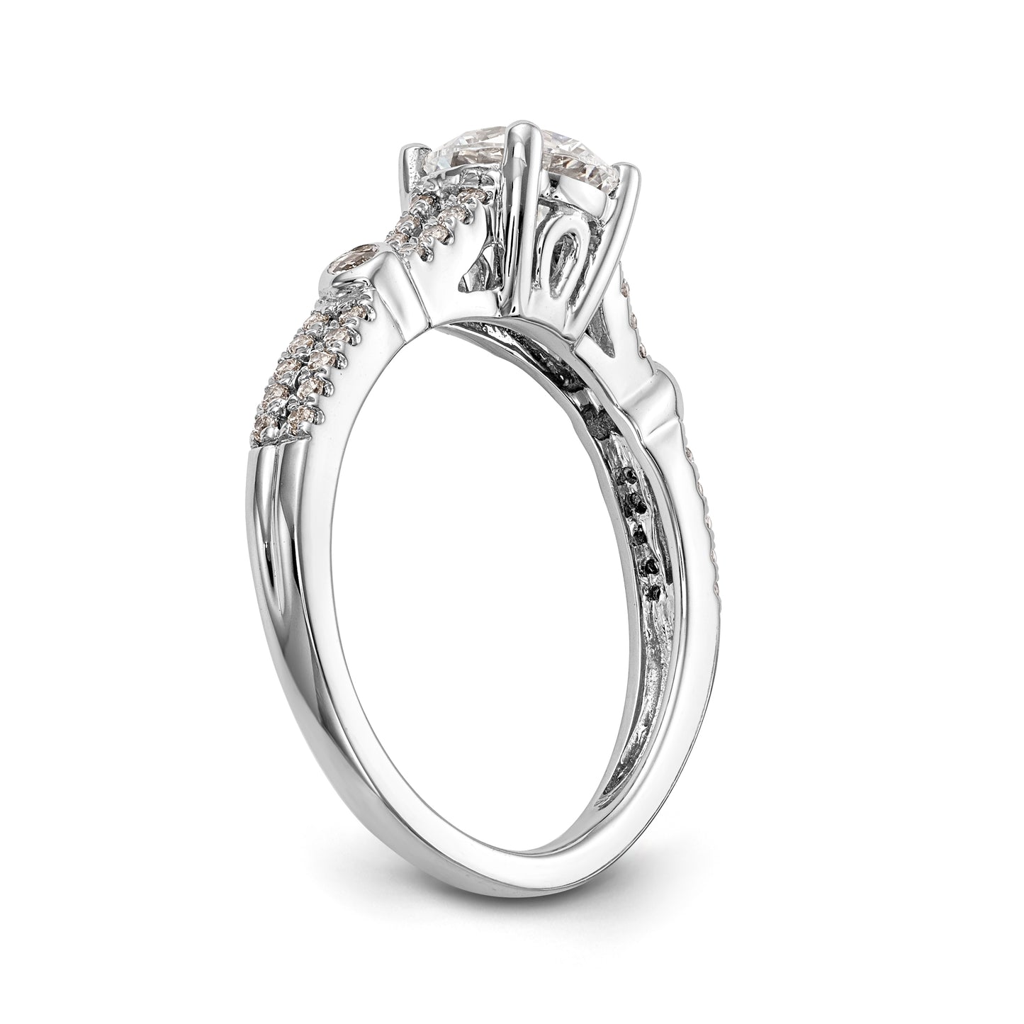 14K White Gold Simulated Diamond Engagement Ring