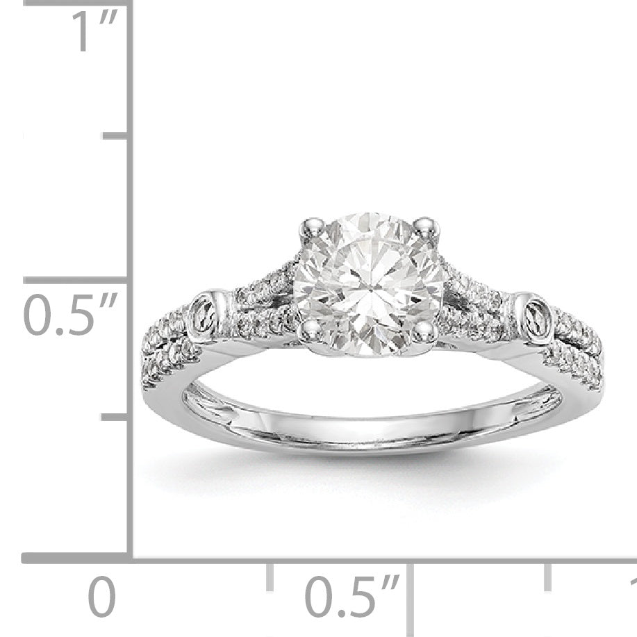 14K White Gold Simulated Diamond Engagement Ring