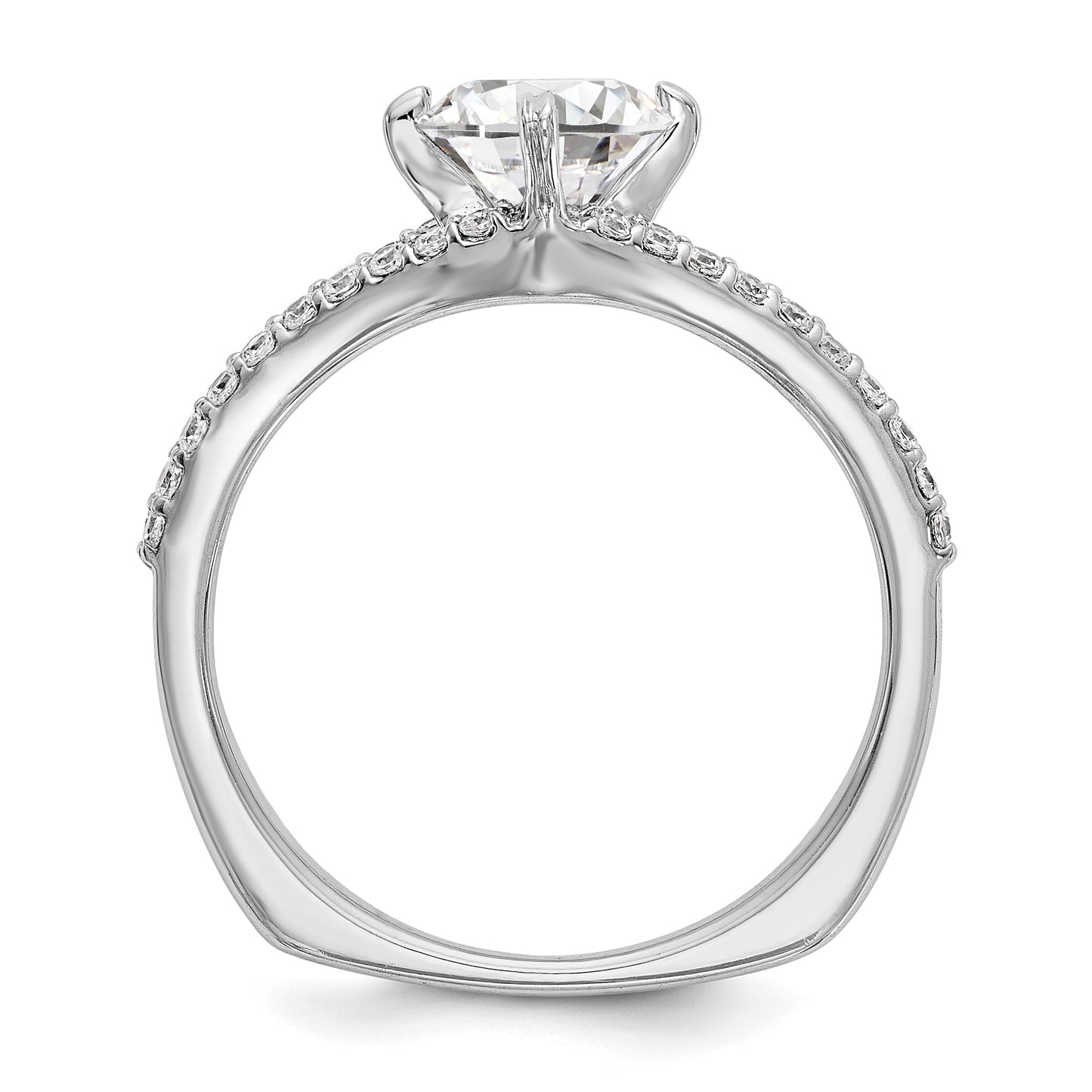 14K White Gold Simulated Diamond Engagement Ring