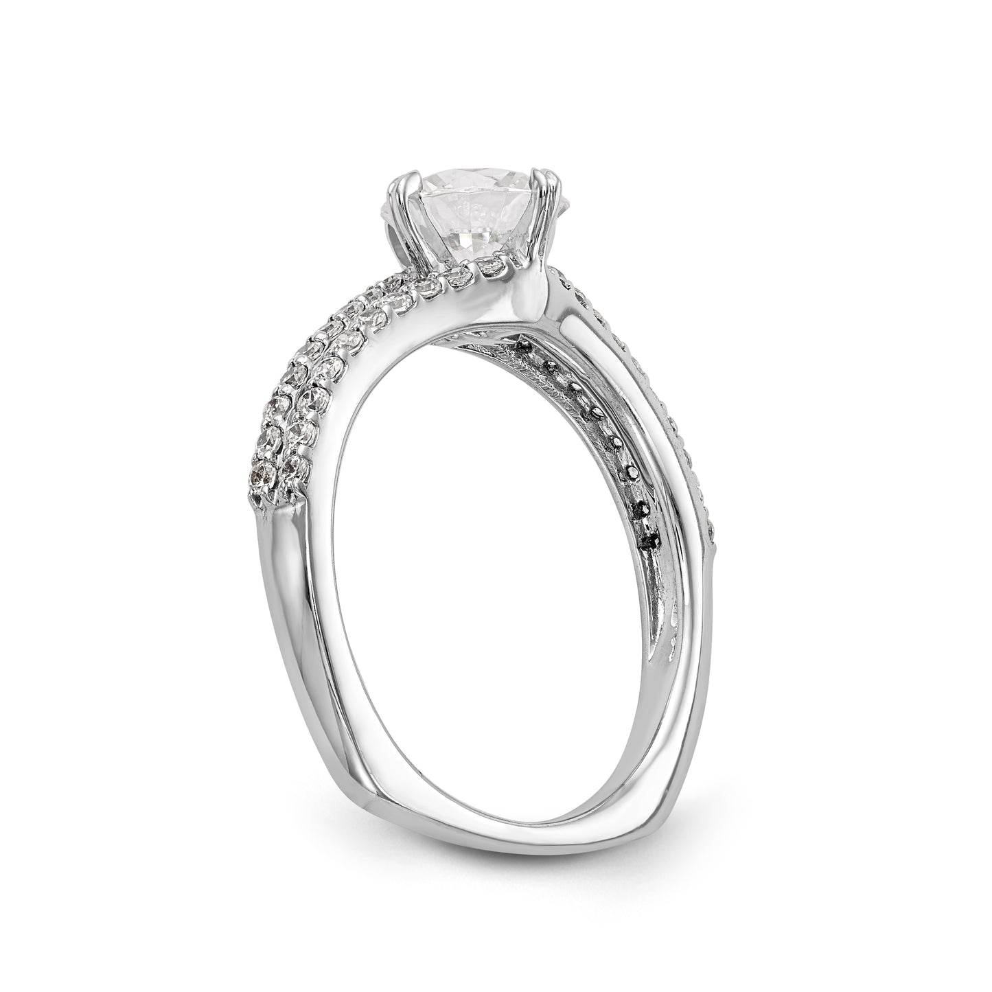 14K White Gold Simulated Diamond Engagement Ring