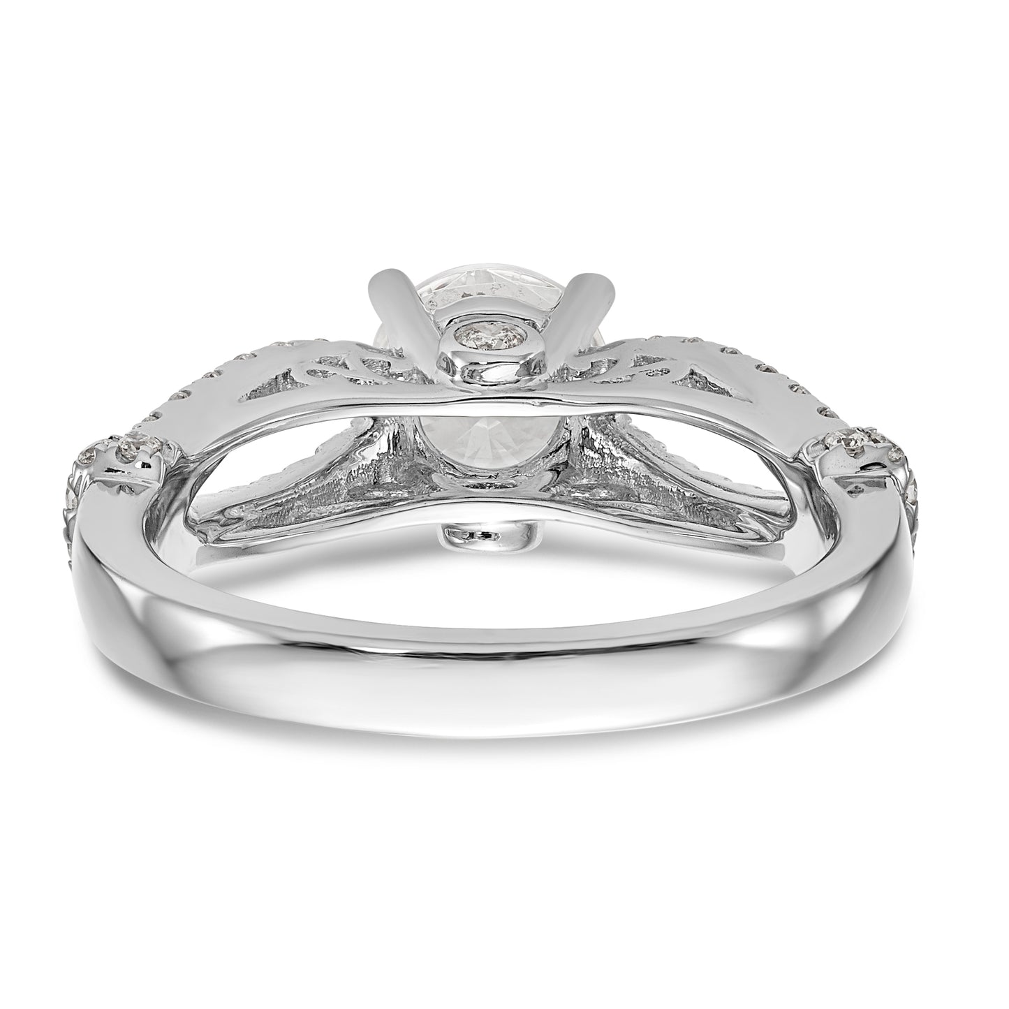 14K White Gold Simulated Diamond Engagement Ring