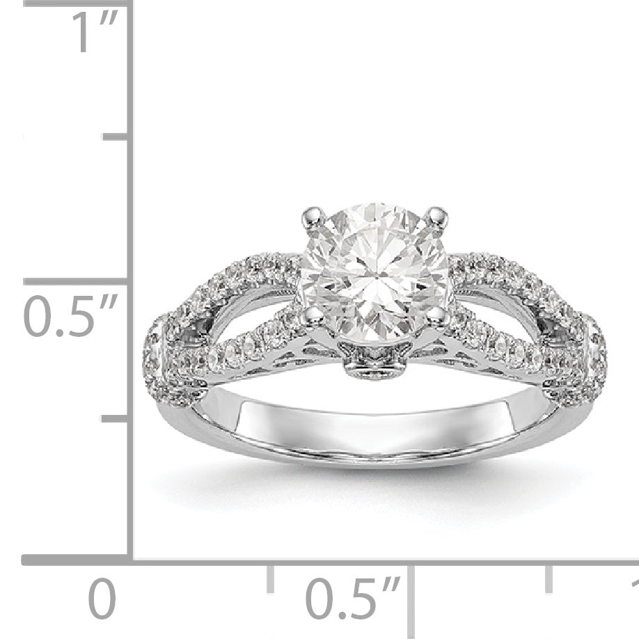 14K White Gold Simulated Diamond Engagement Ring