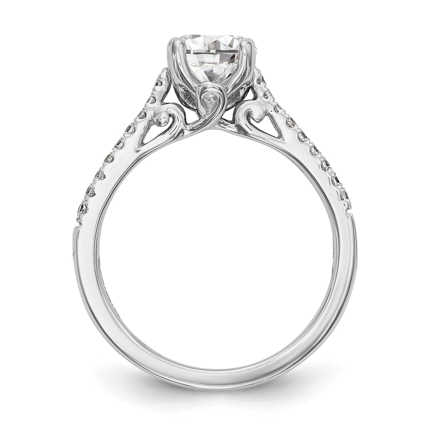 14K White Gold Simulated Diamond Engagement Ring