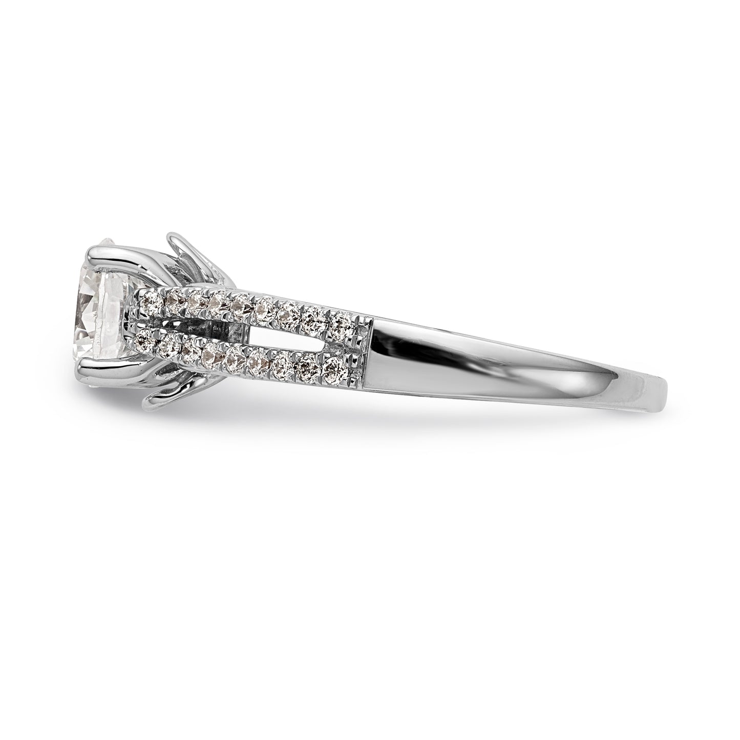 14K White Gold Simulated Diamond Engagement Ring