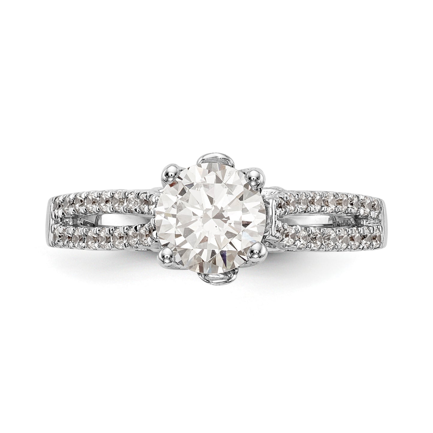 14K White Gold Simulated Diamond Engagement Ring
