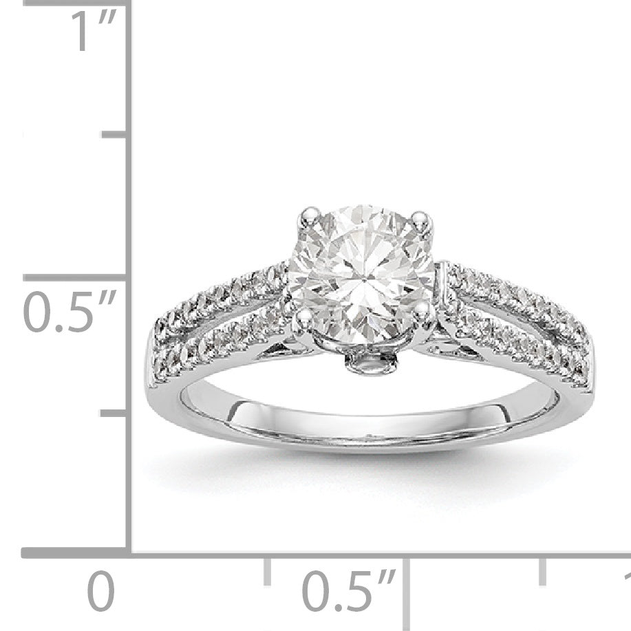 14K White Gold Simulated Diamond Engagement Ring